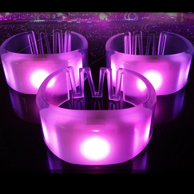 LSRM03 Free Sample Customize Logo Printed Led Silicon Bracelet Remote Controlled Led Bracelet 