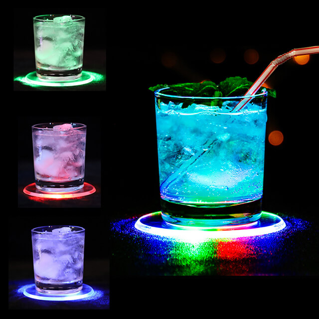 LSAC01 Night Club Promotional Gift Multi Color Waterproof Flashing Led Coaster