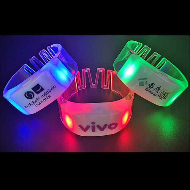 LSRM03 Free Sample Customize Logo Printed Led Silicon Bracelet Remote Controlled Led Bracelet 