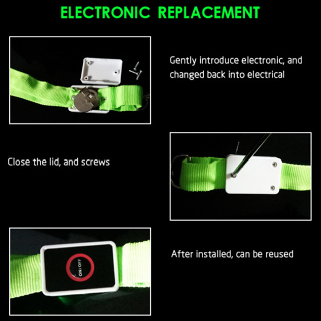 LSLY002 Event Customized Print Logo Ribbon Glow in Dark ID Card Holder LED Necklace Lanyard