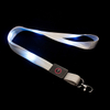 LSLY002 Event Customized Print Logo Ribbon Glow in Dark ID Card Holder LED Necklace Lanyard