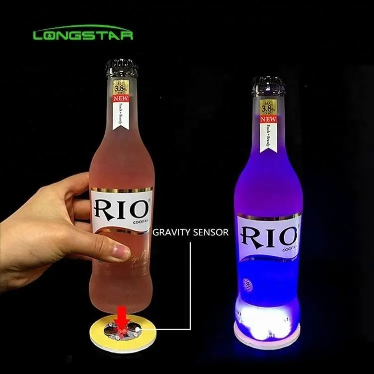 Luminous Coaster Wine Bottle LED Cocktail Glass EVA Cup Sticker with Switch Coaster