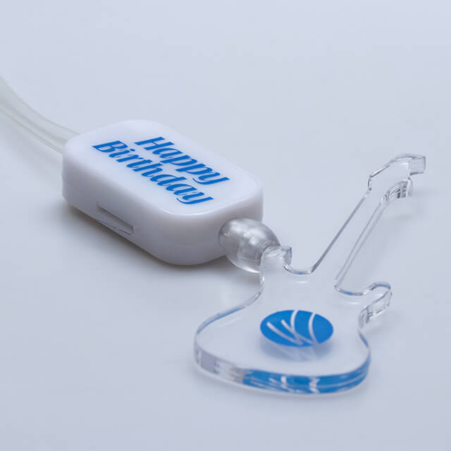 LSLY01 Event Customized Shape Glow in Dark Light Up Necklace Card Holder Led Lanyard