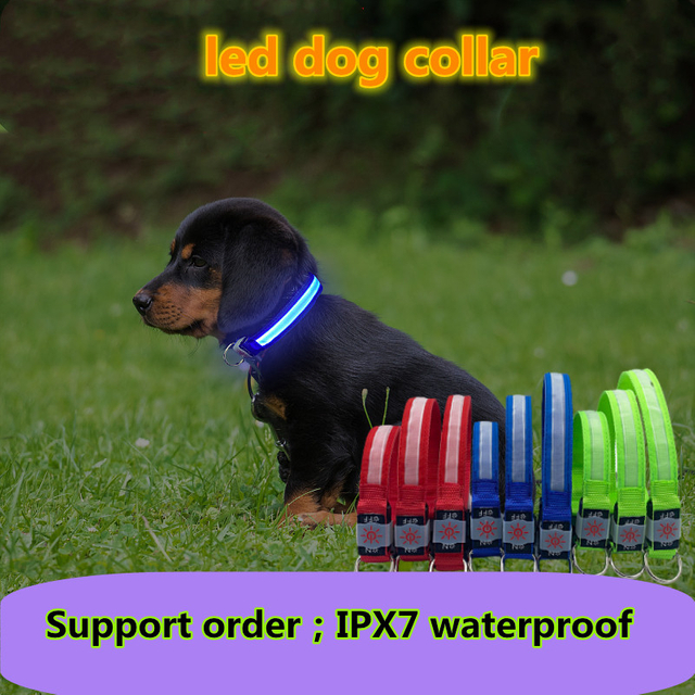 LED Collar01 Loss Prevention Night Glow Waterproof Led Dog Collar for Family Pets