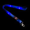 LSLY002 Event Customized Print Logo Ribbon Glow in Dark ID Card Holder LED Necklace Lanyard