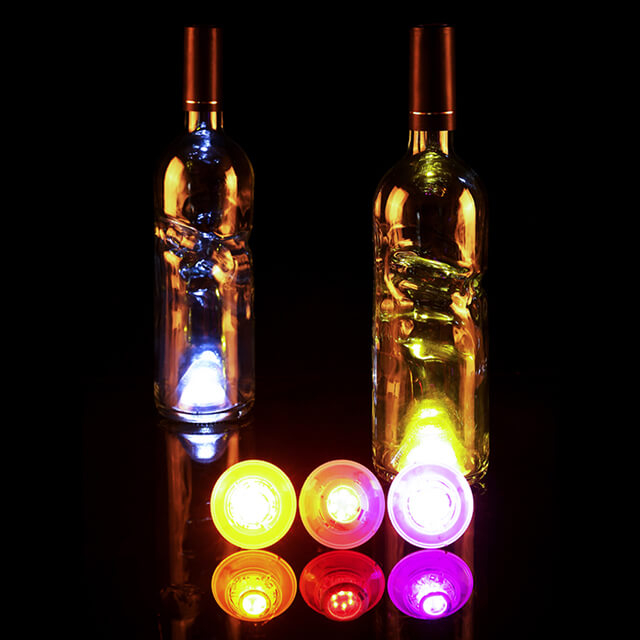 LSCT01 Waterproof Vodka Wine Champagne Whiskey LED Sticker Coaster Bottle Light 